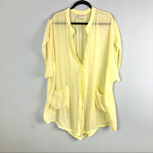 Anthropologie Saturday Sunday Chartreuse Tunic Top - Picture 6 of 13